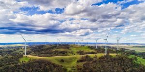 windmils on a field